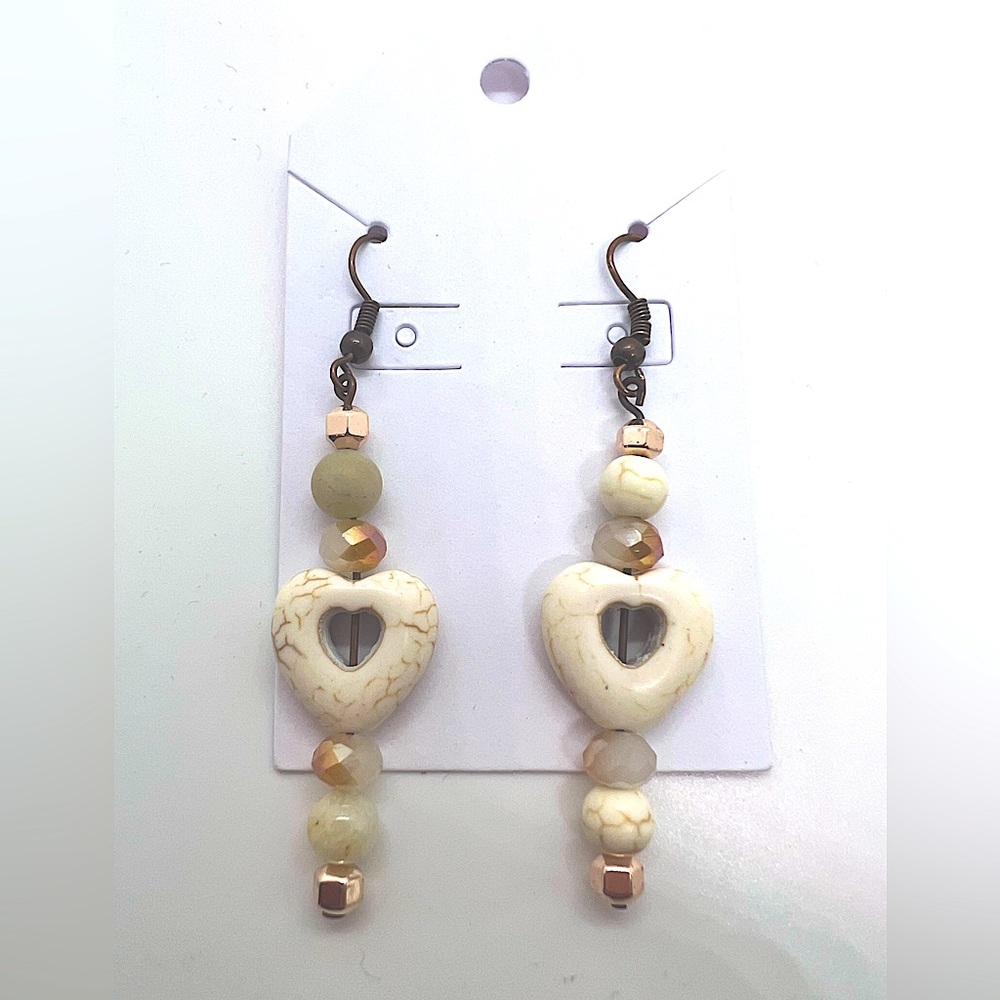 Handmade heart earrings